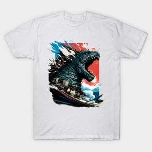 King Kaiju on Sunset - Godzilla T-Shirt